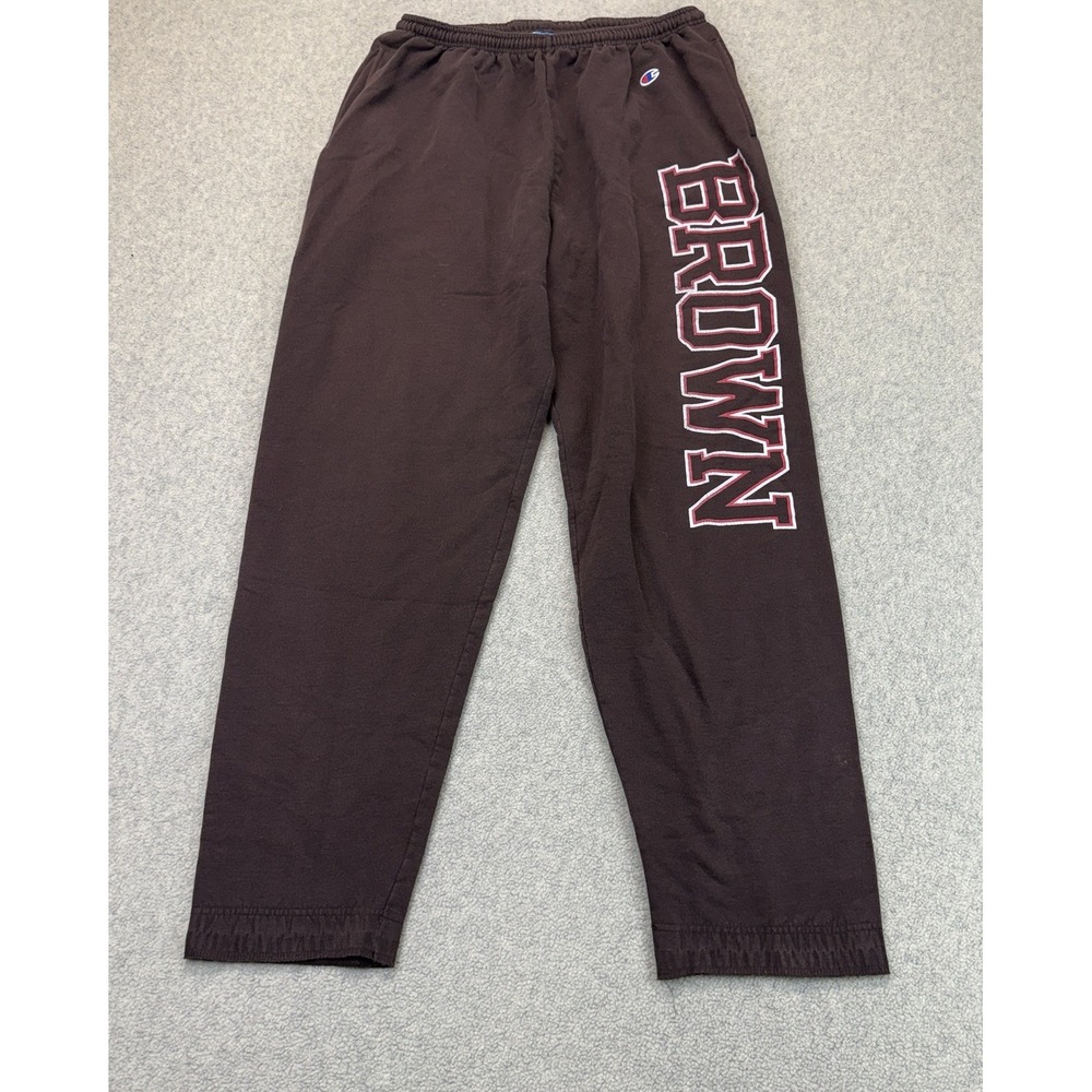Champion Brown University Sweatpants Men's Large Brown Fleece Collegiate Logo